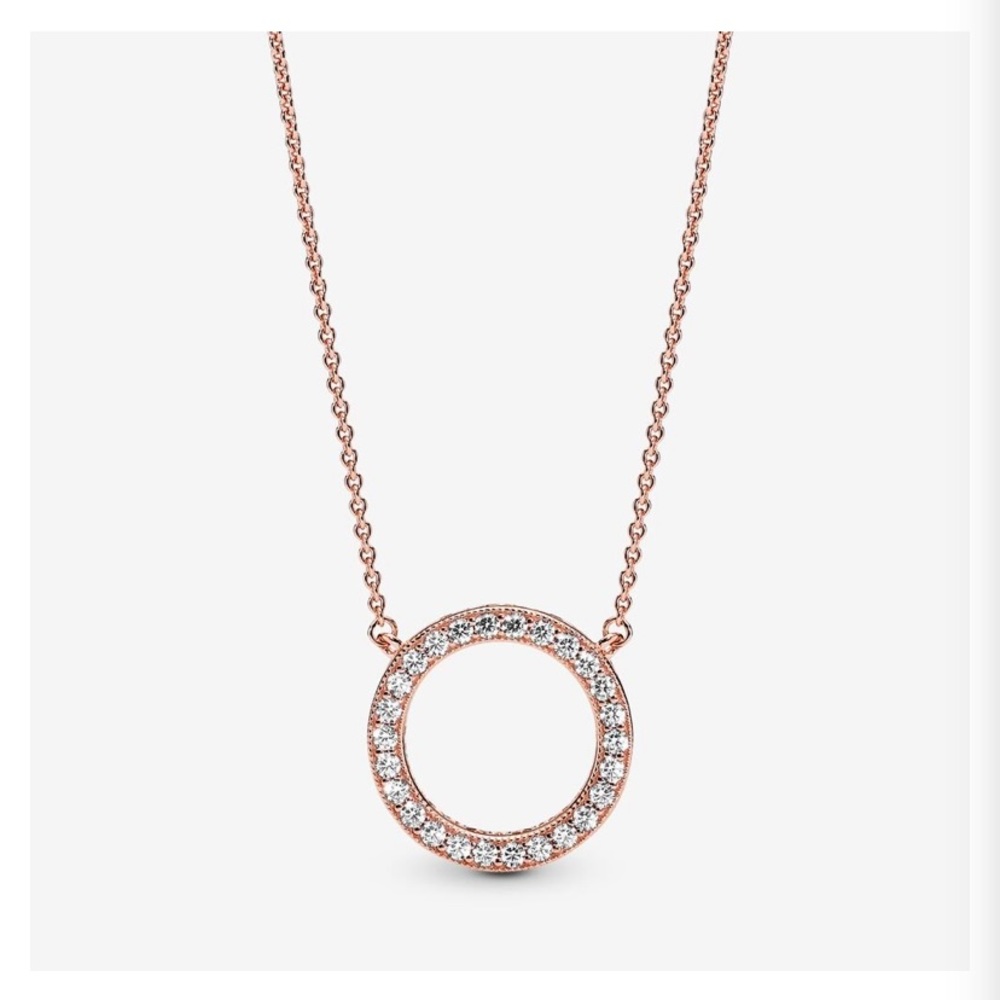 Pandora Circle of Sparkle Necklace in rose gold